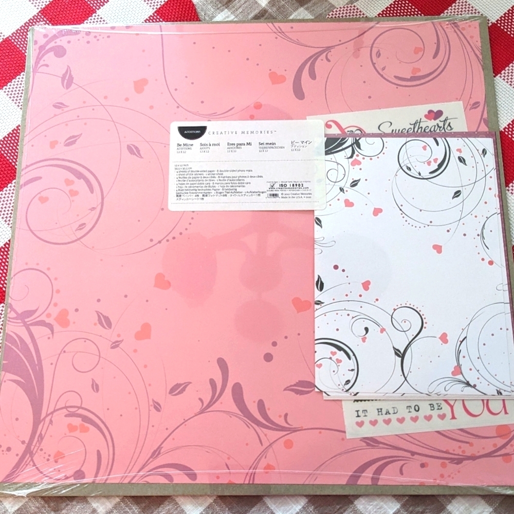 Valentine's Day Creative Memories Additions "Be Mine" Paper Pack New 12x12